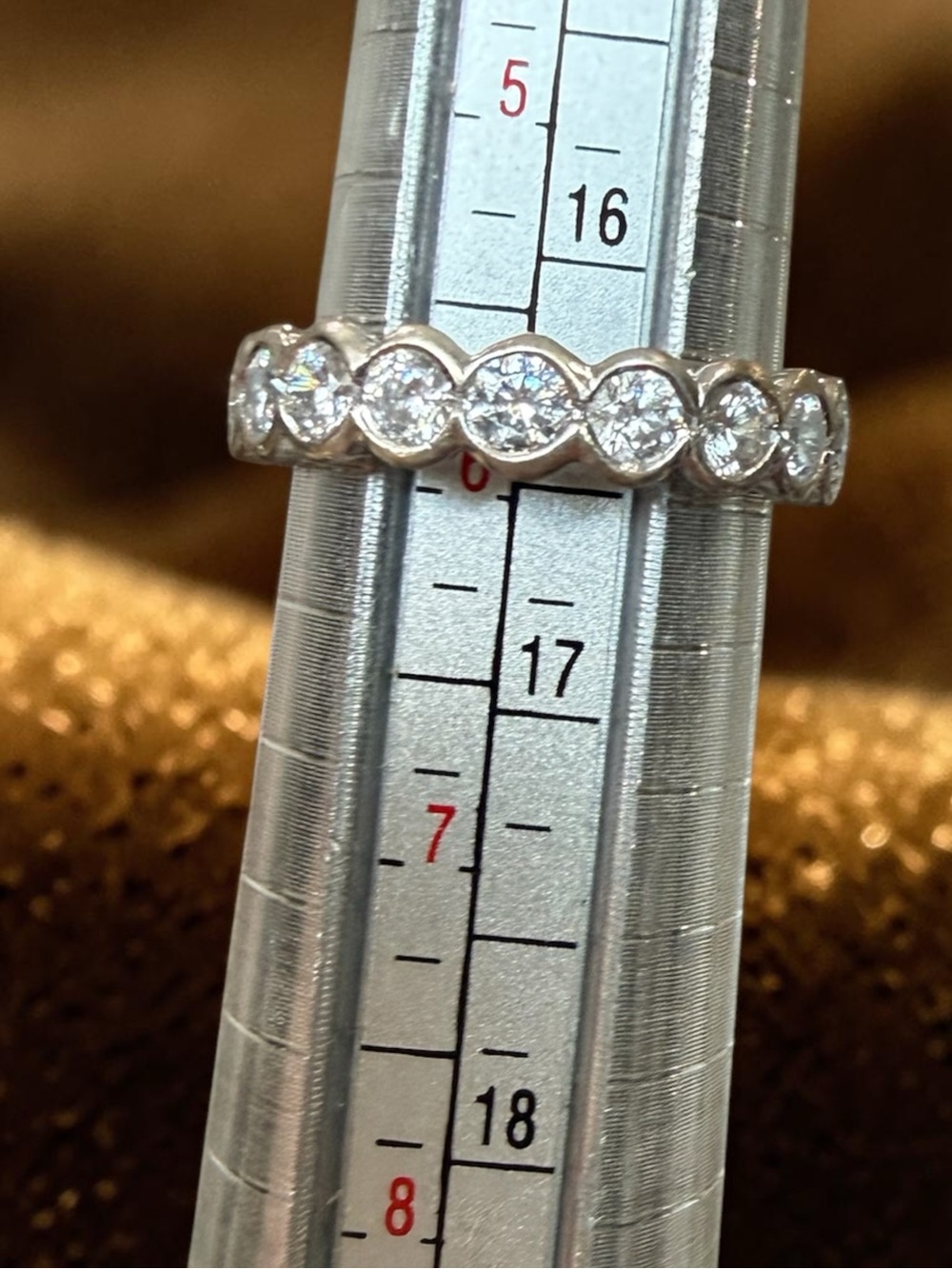Solid 14K White Gold CZ Eternity Band Ring Size 5.5 | 3.18g Bezel Set